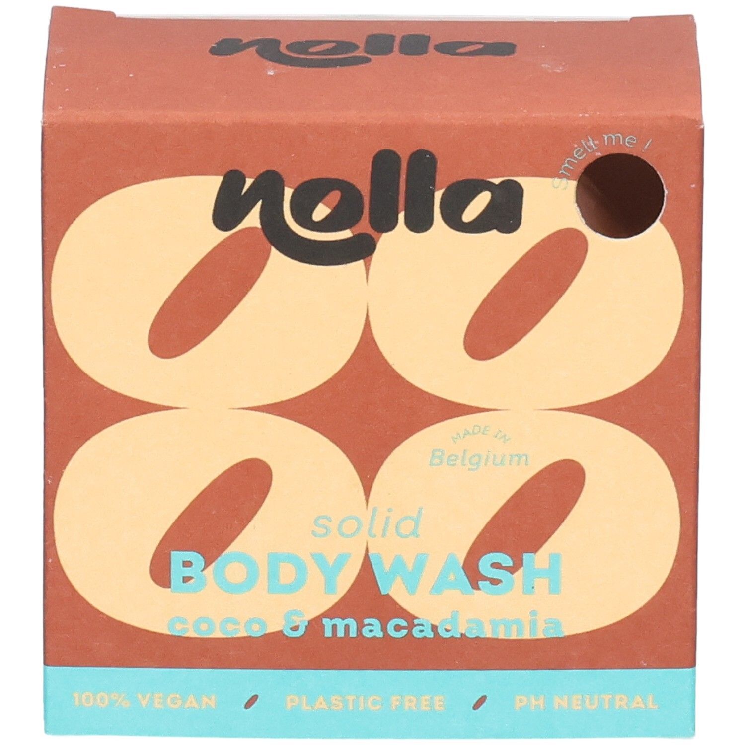 Nolla vaste lichaamszeep Coco & Macadamia, gemaakt in België.