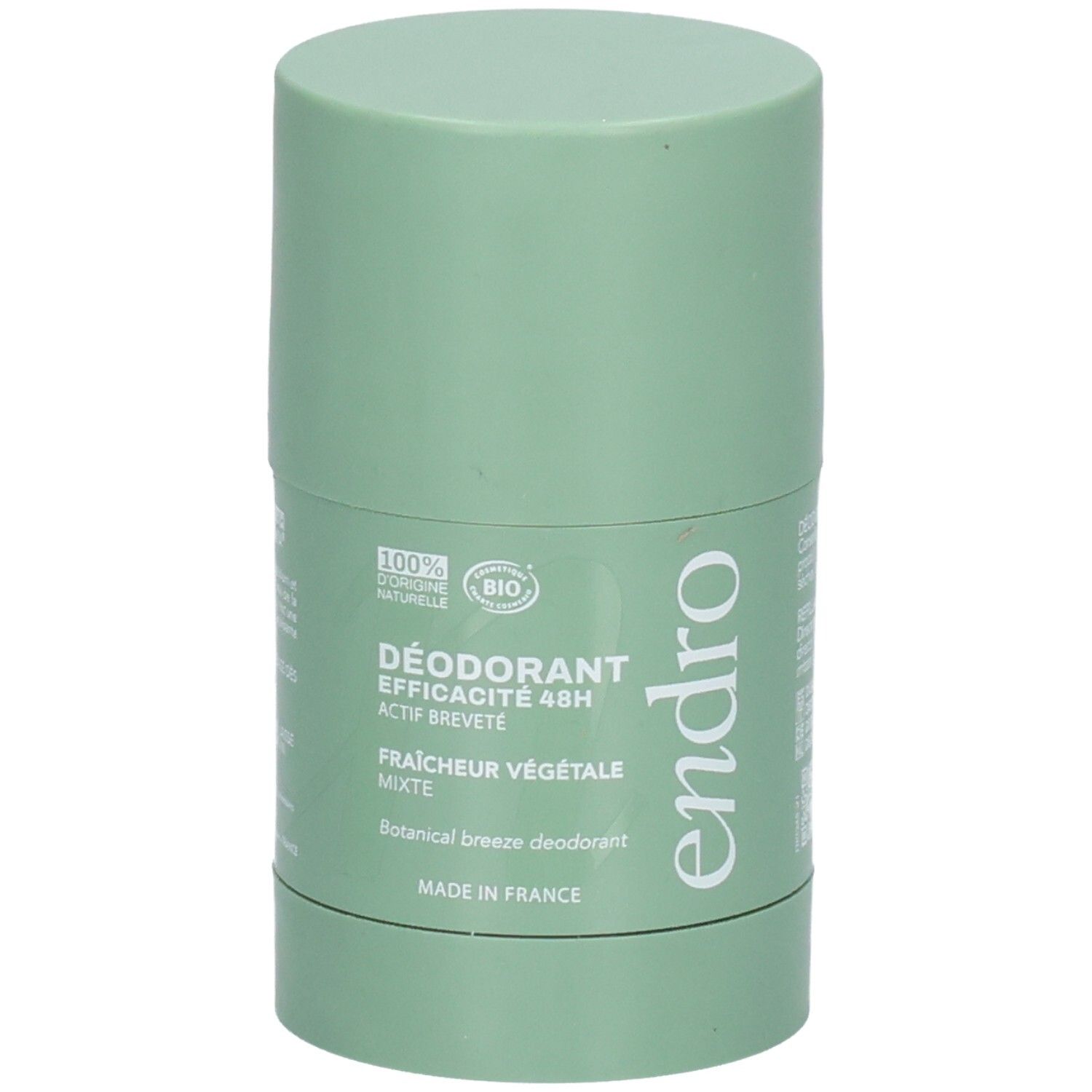Endro Deodorant Stick: 48H werkzaamheid, plantaardige frisheid. 100% natuurlijke ingrediënten. Bio-gecertificeerd.