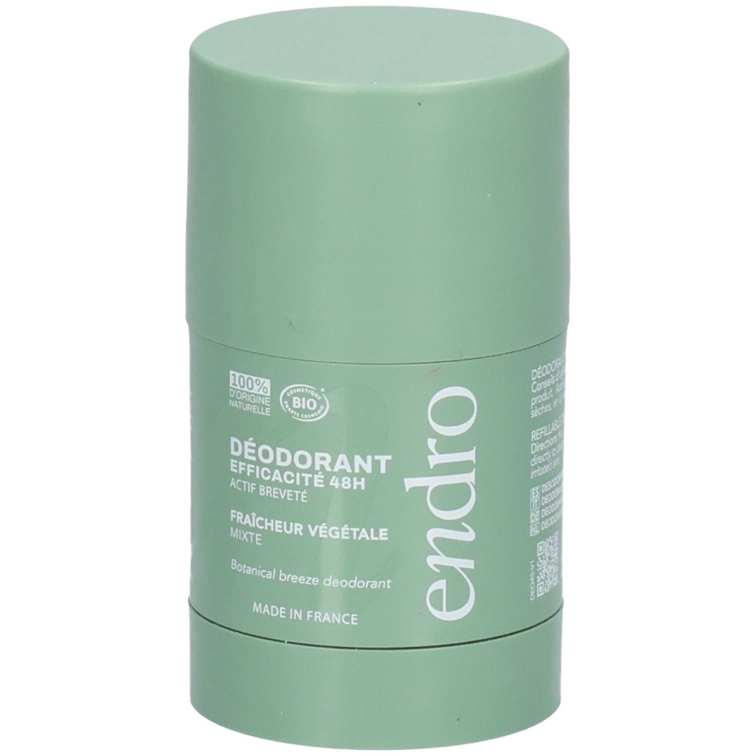 Endro Deodorant Stick: 48H werkzaamheid, plantaardige frisheid. Bio-gecertificeerd, Gemaakt in Frankrijk.