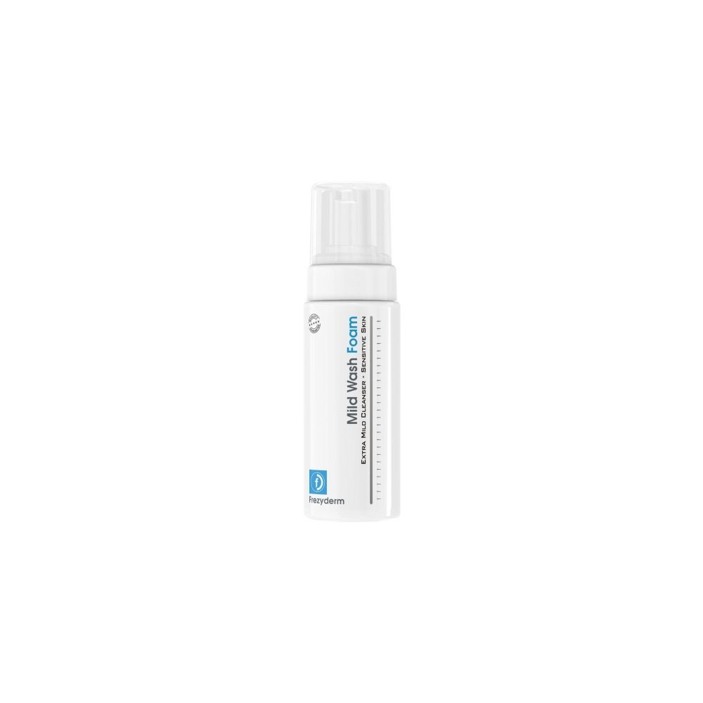 Flacon Frezyderm Mild Wash Foam, nettoyant extra doux pour peaux sensibles.
