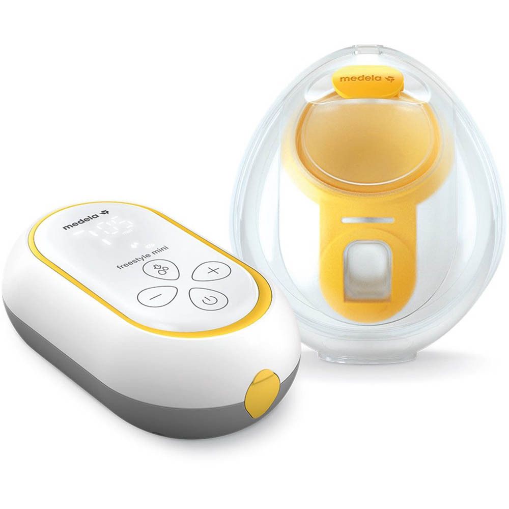 Medela Freestyle Flex borstkolf met accessoires, inclusief borstkolfset en bewaarbakje.