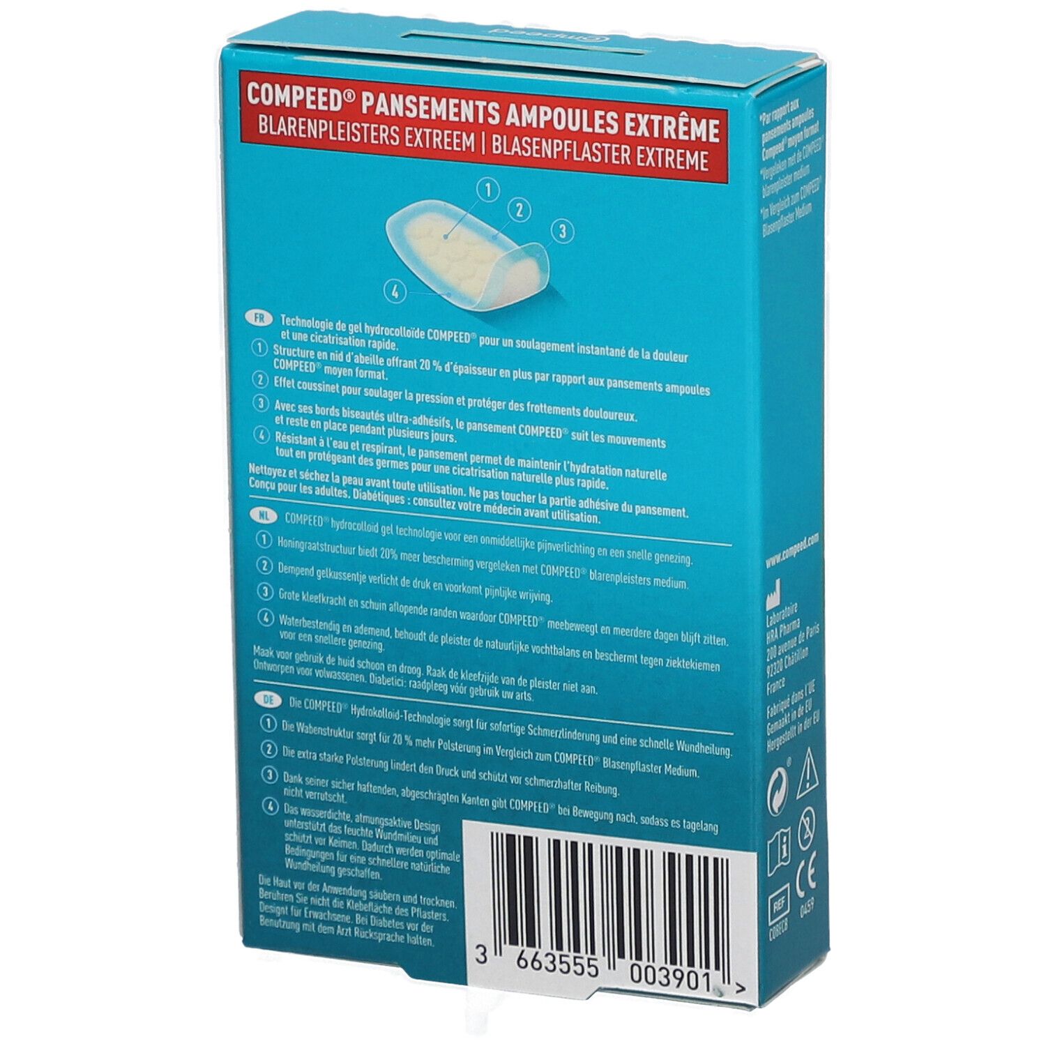 Compeed® Pansements Ampoules Extreme 6,8 cm x 4,2 cm