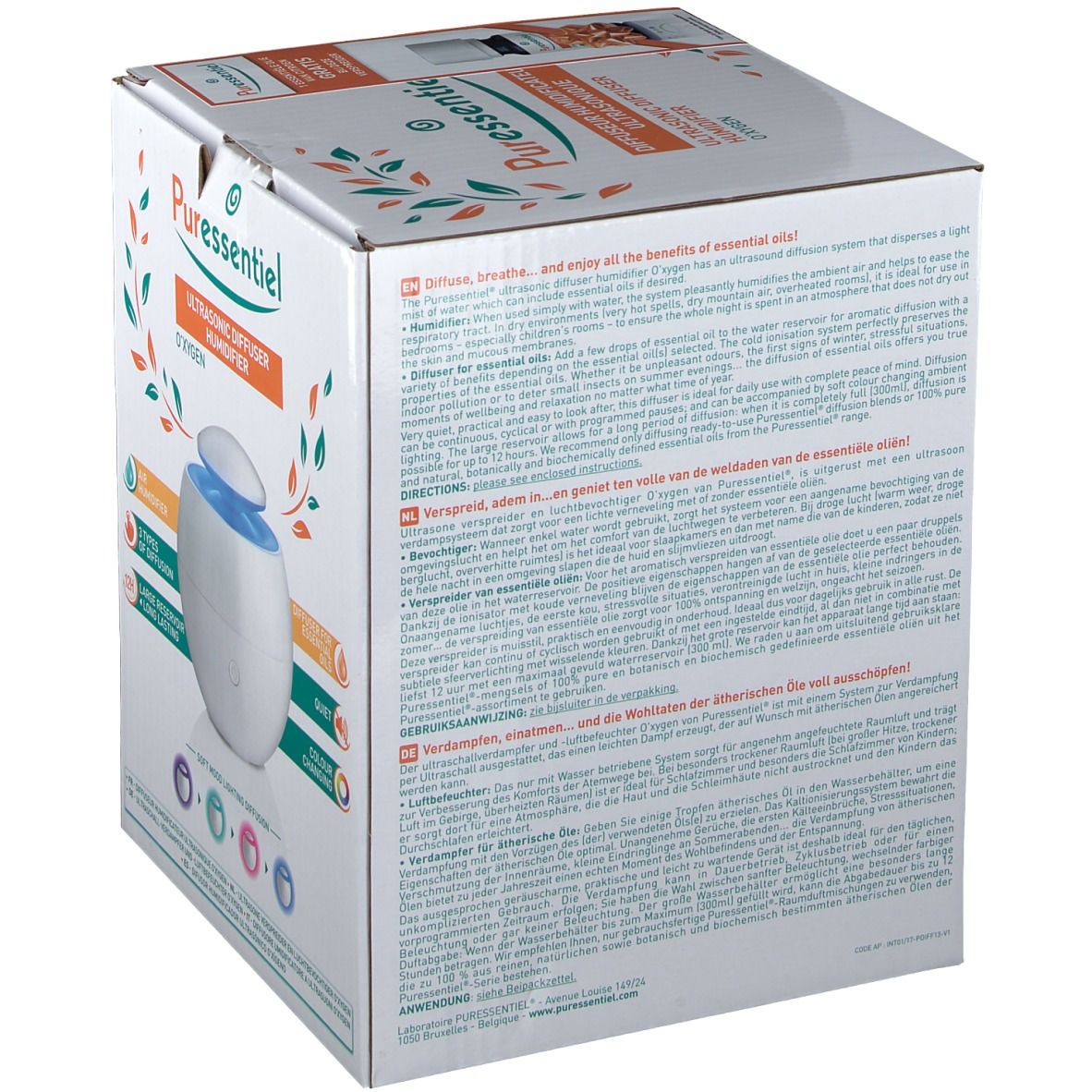Puressentiel Verspreider Ultrasoon Zuurstof + GRATIS Essentiële Olie Citroen