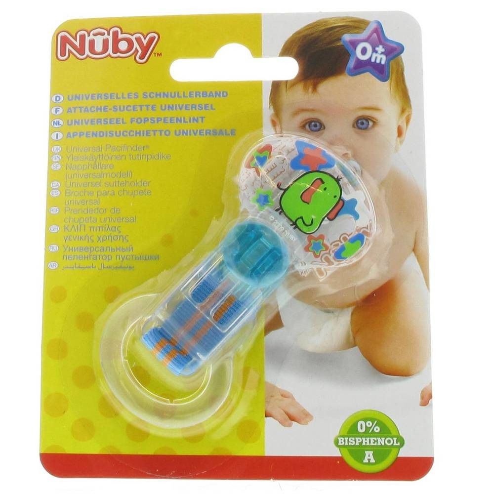 Nuby Attache-Sucette avec Silicone Ring Bleu