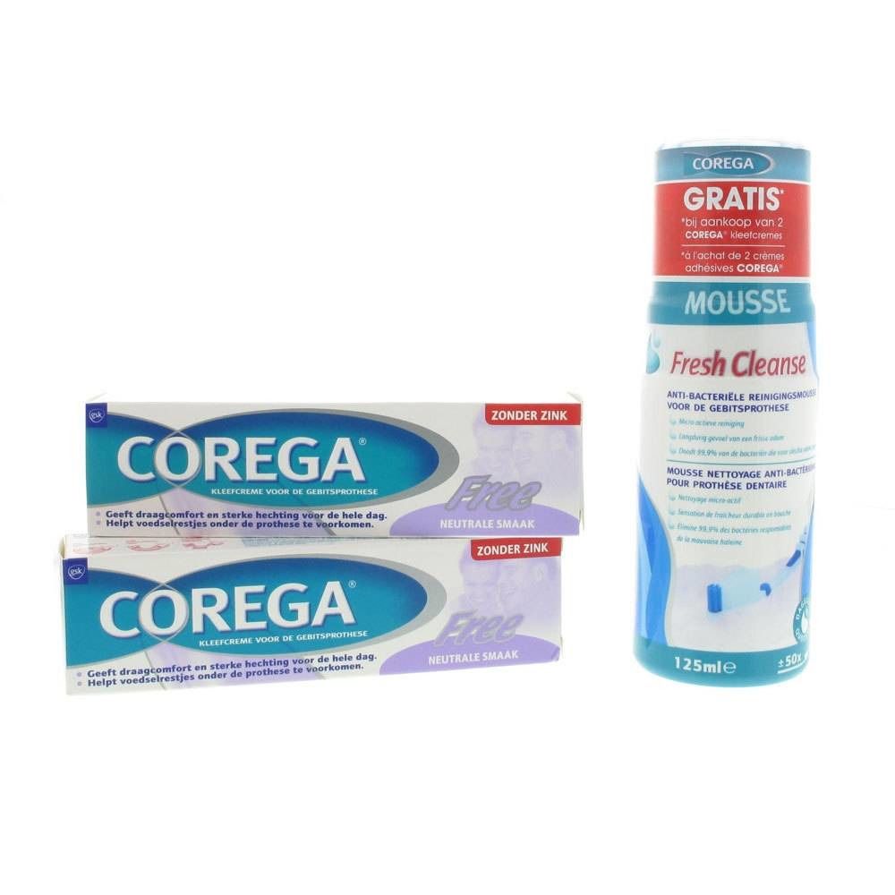 Corega Crème Adhésive Free Duo