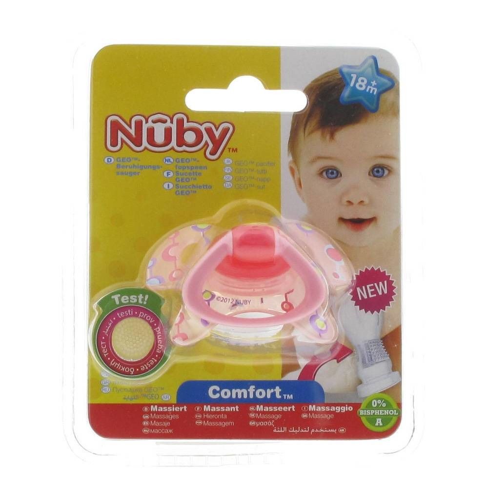 Nuby Soother Tritan Prism-Ortho Sil +18M Pink