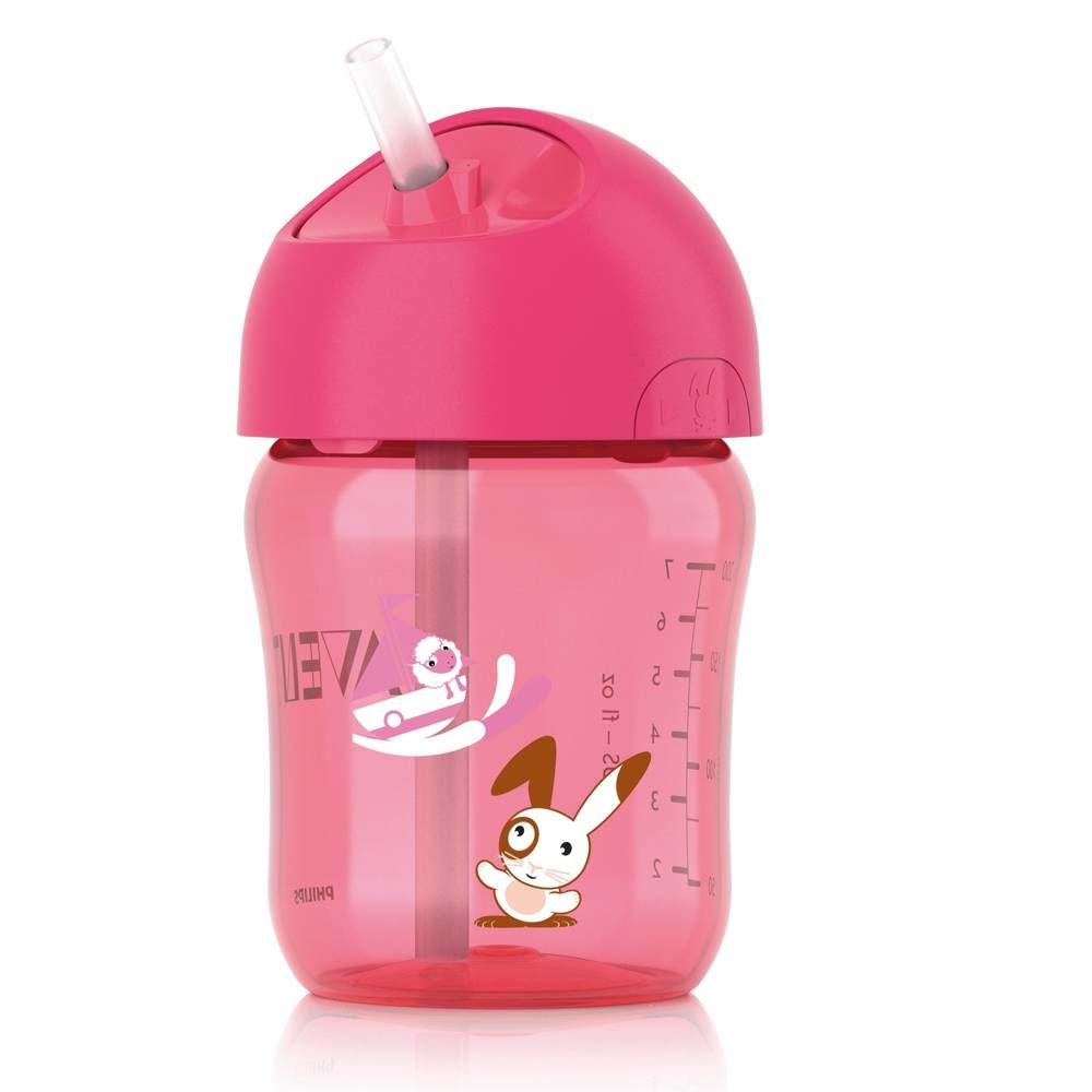 Avent Drinkbeker Anti-Lek + Rietje 12 Maand Roze