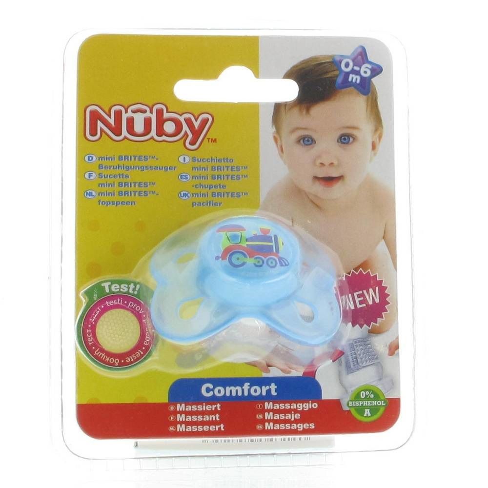 Nuby Sucette Mini Brites Ovale 0-6m Bleu