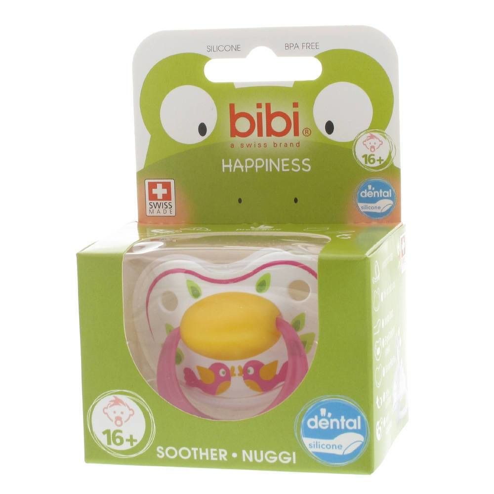 Bibi Fopspeen Happiness Vogeltjes Roze Dental 16M+