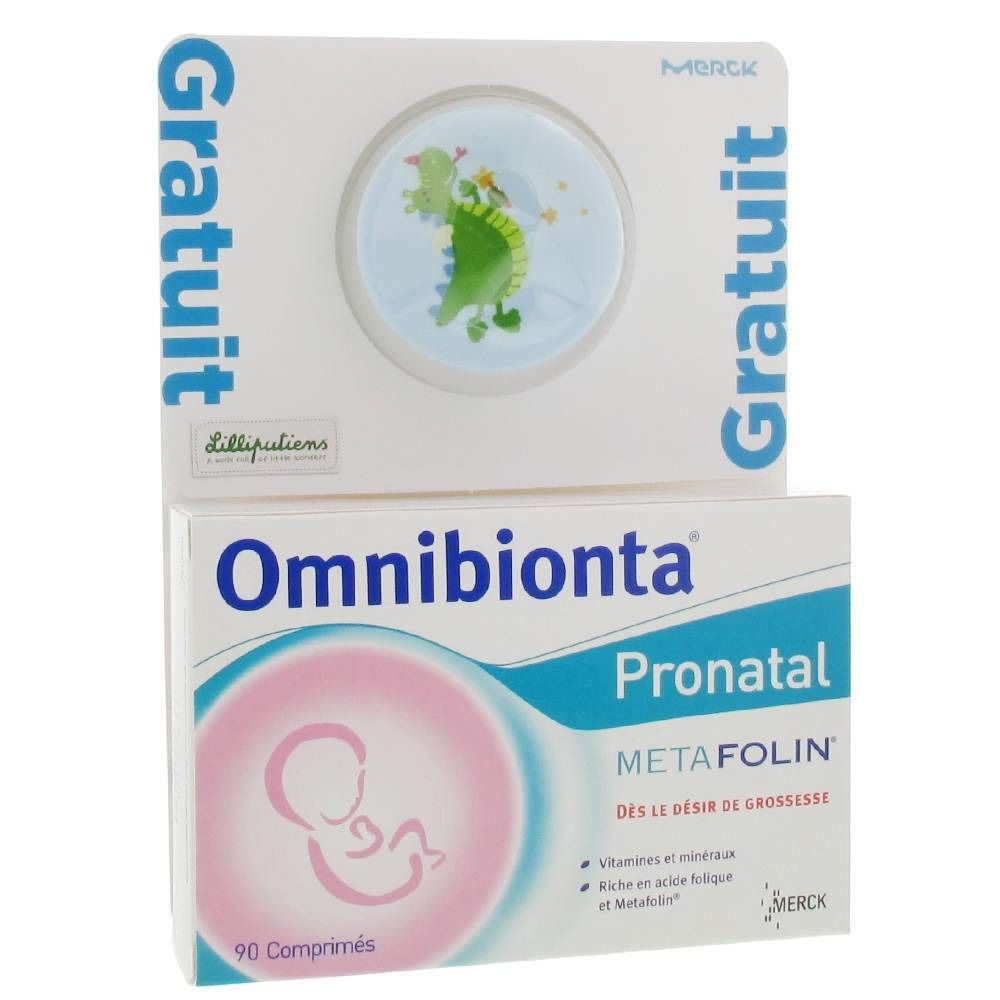 Omnibionta Pronatal Metafolin avec GRATUIT Lilliputiens Porte Sucette Bleu