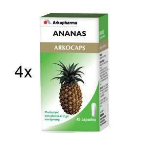 Boîte verte avec ananas et texte "Arkocaps". Contient 45 capsules.
