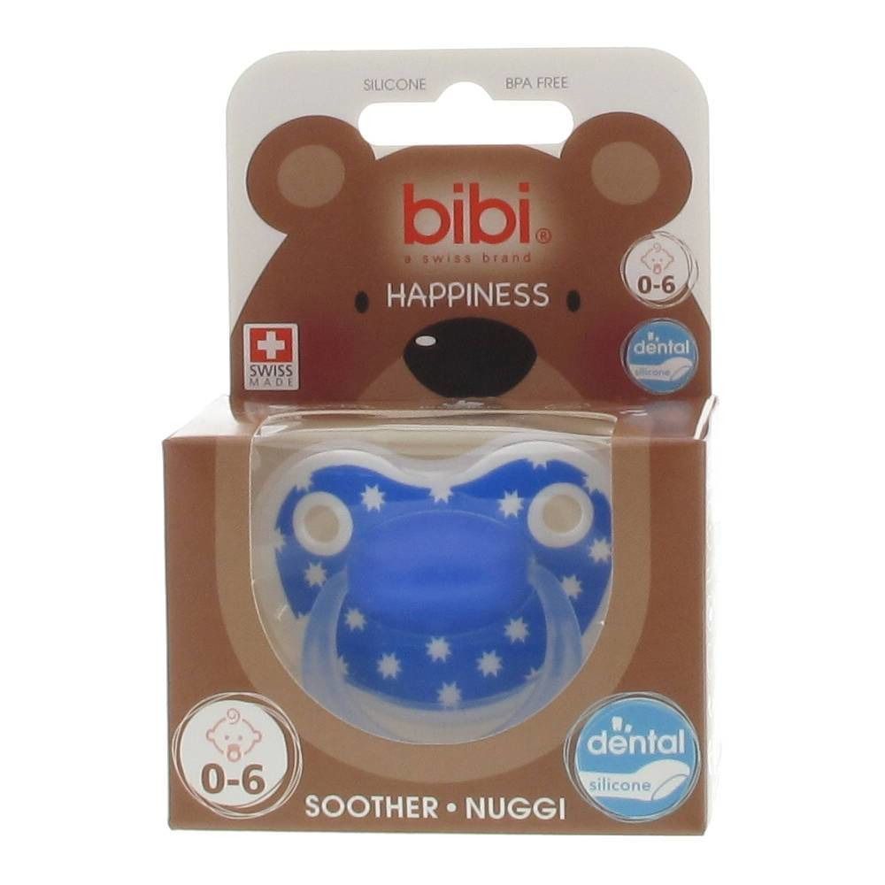 Bibi Fopspeen Happiness Lovely Dots Sterren Blauw 0-6M