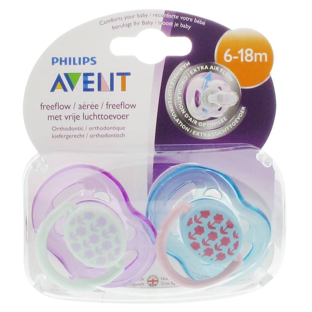 Avent Fopspeen Silicoon Bloemen 6-18M