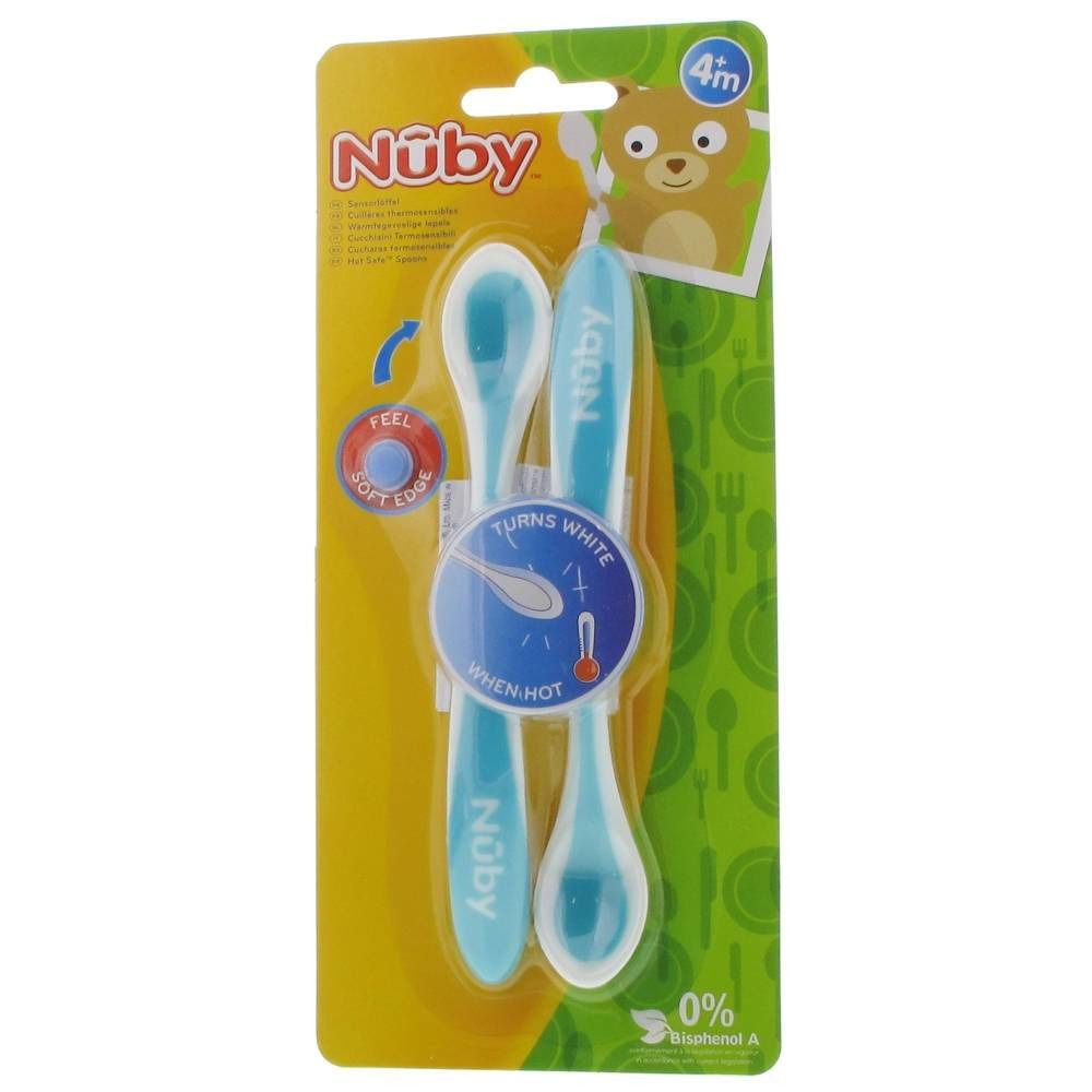 Nuby Cuillère Thermosensible +4 Mois Bleu Clair