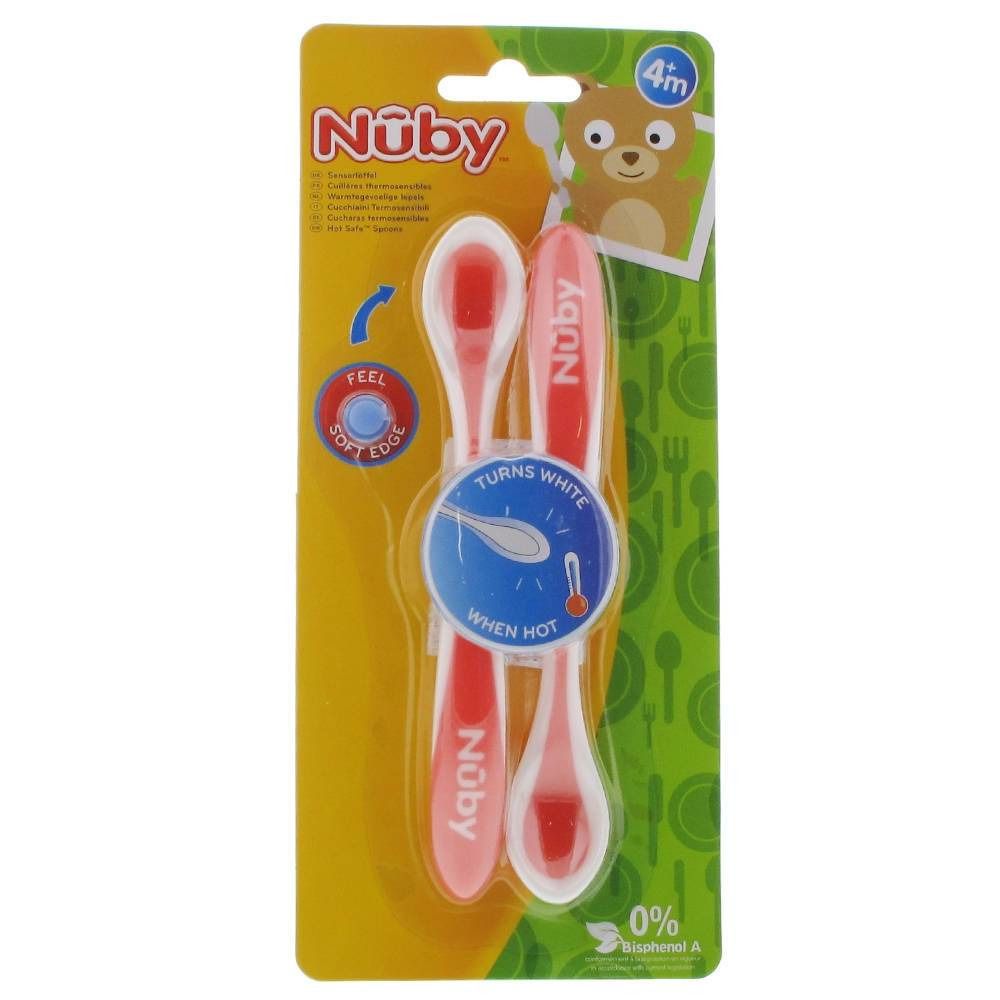 Nuby Hittegevoelige Lepels +4 Maanden Roze