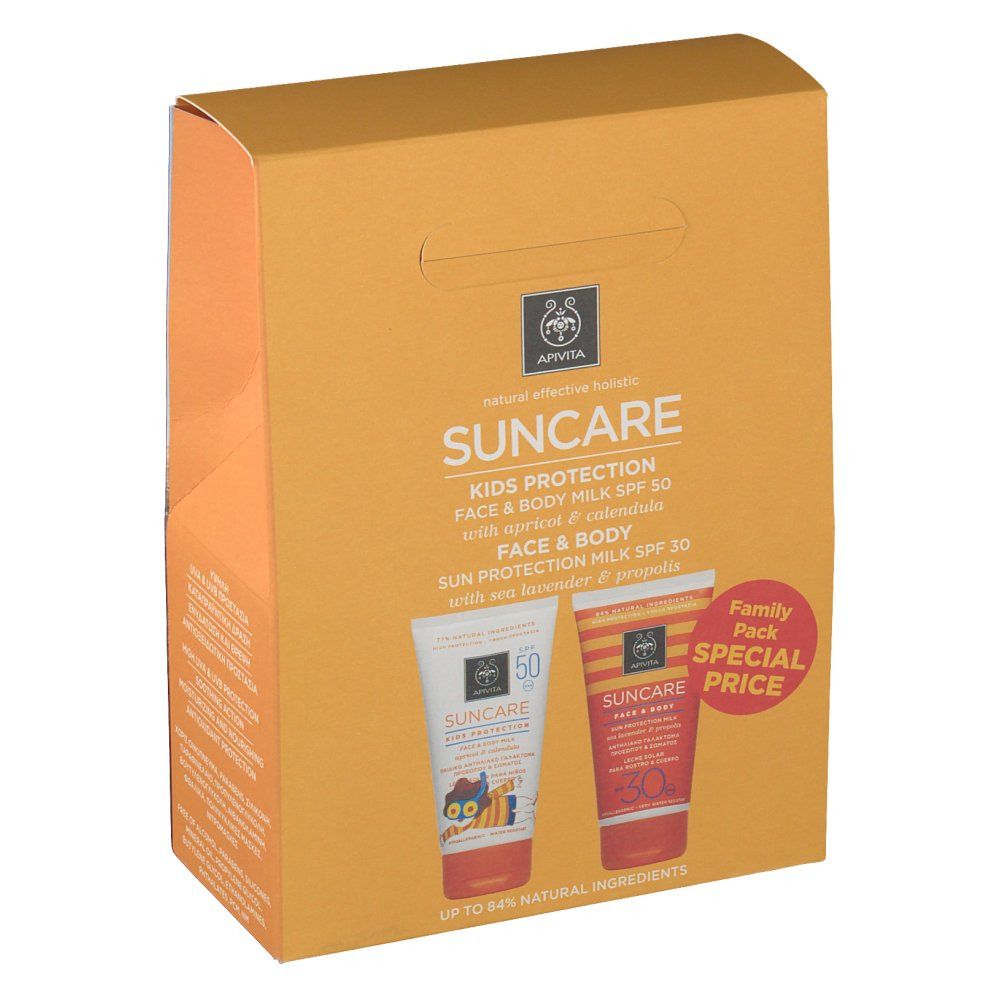 Apivita Sun Kids Protection Lait Solaire Visage/Corps SPF50 + Sun Crème Visage/Corps SPF30