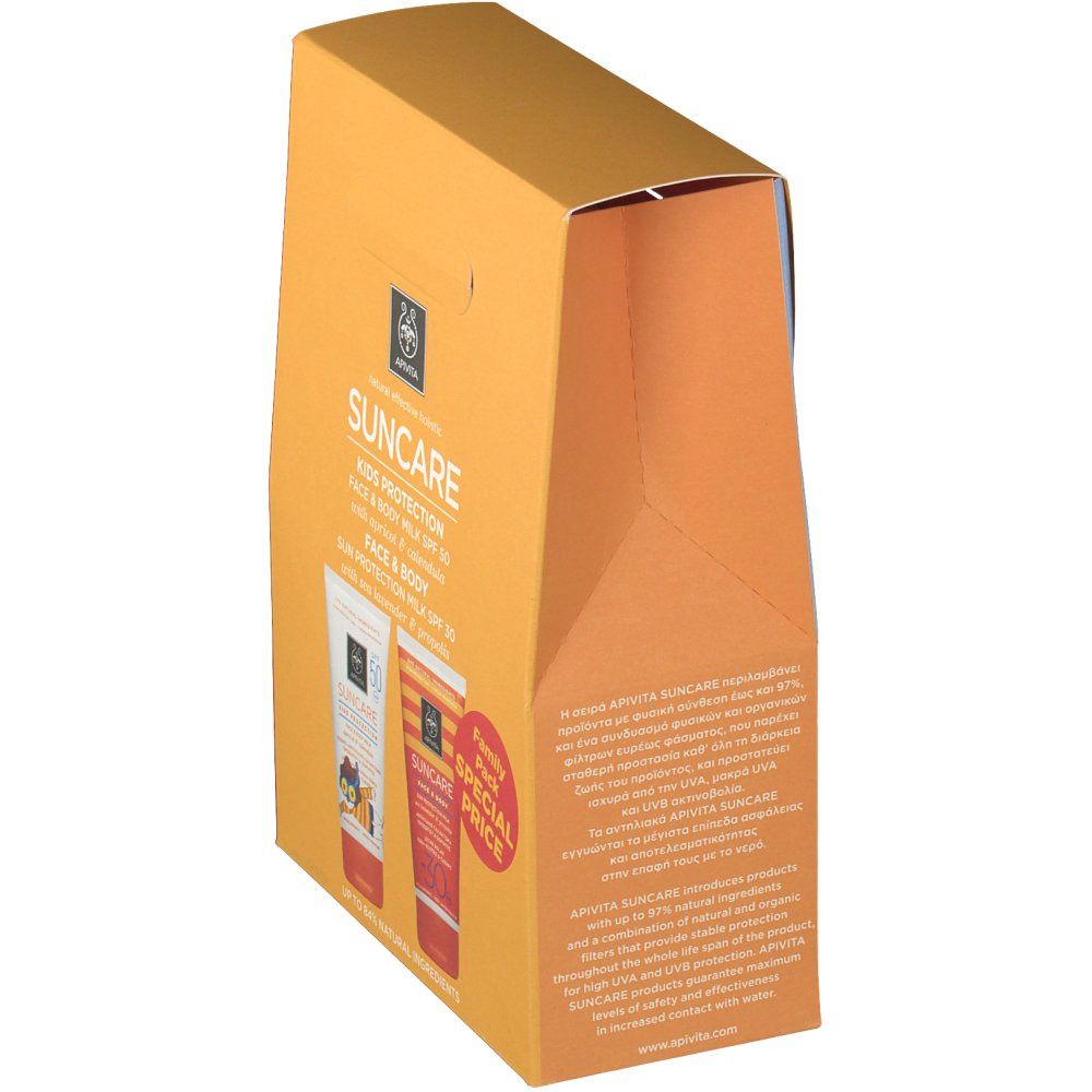 Apivita Sun Kids Protection Lait Solaire Visage/Corps SPF50 + Sun Crème Visage/Corps SPF30
