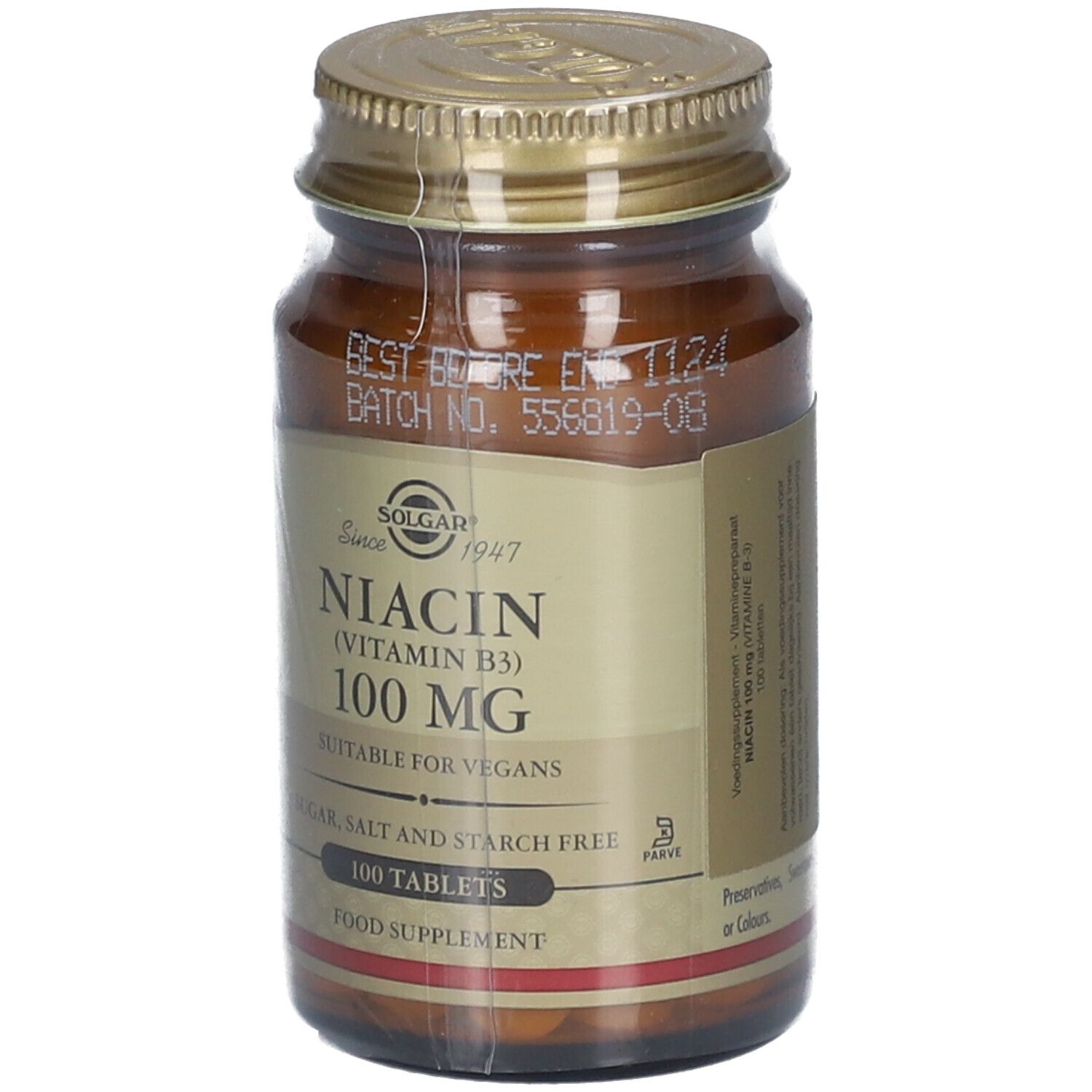 Solgar Niacin 100 mg Vitamin B3 100 St Farmaline