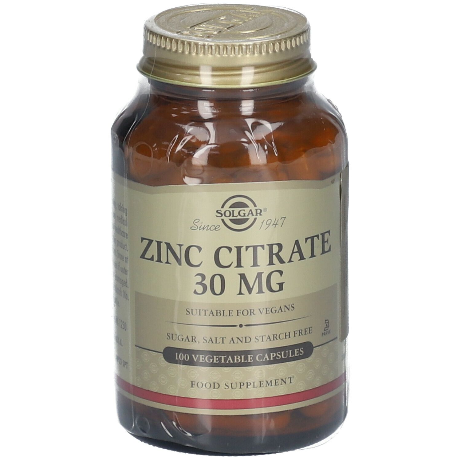 Solgar Zinc Citrate 30 Mg 100 St Farmalinebe 8105