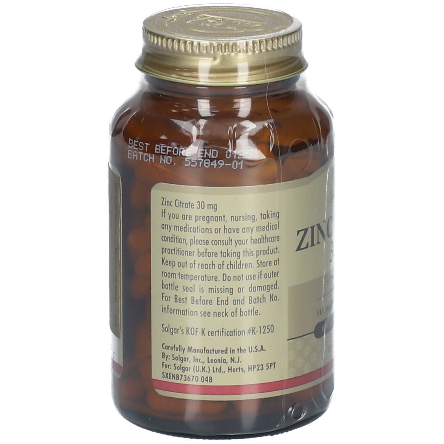 Solgar Zinc Citrate 30 mg