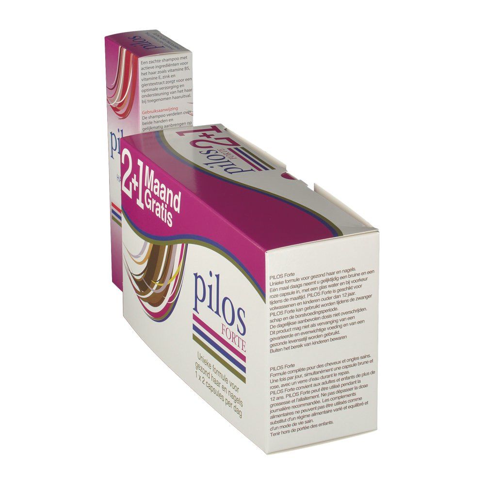 Pilos Forte 2+1 Maand GRATIS + GRATIS Anti-Haaruitval Shampoo 150 ml