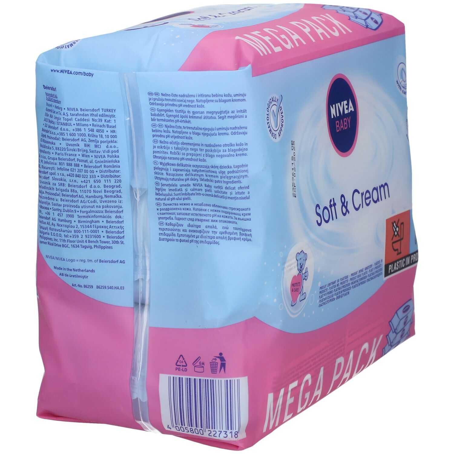 Nivea Baby Soft & Cream Lingettes 2+1 GRATUIT