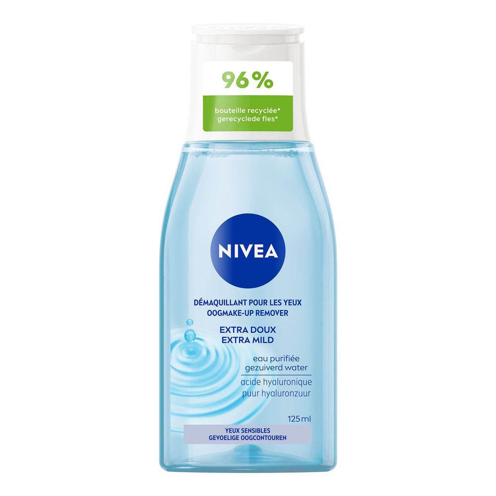 NIVEA Zachte Oogmake-up Remover, 125ml, 96% gerecyclede fles.
