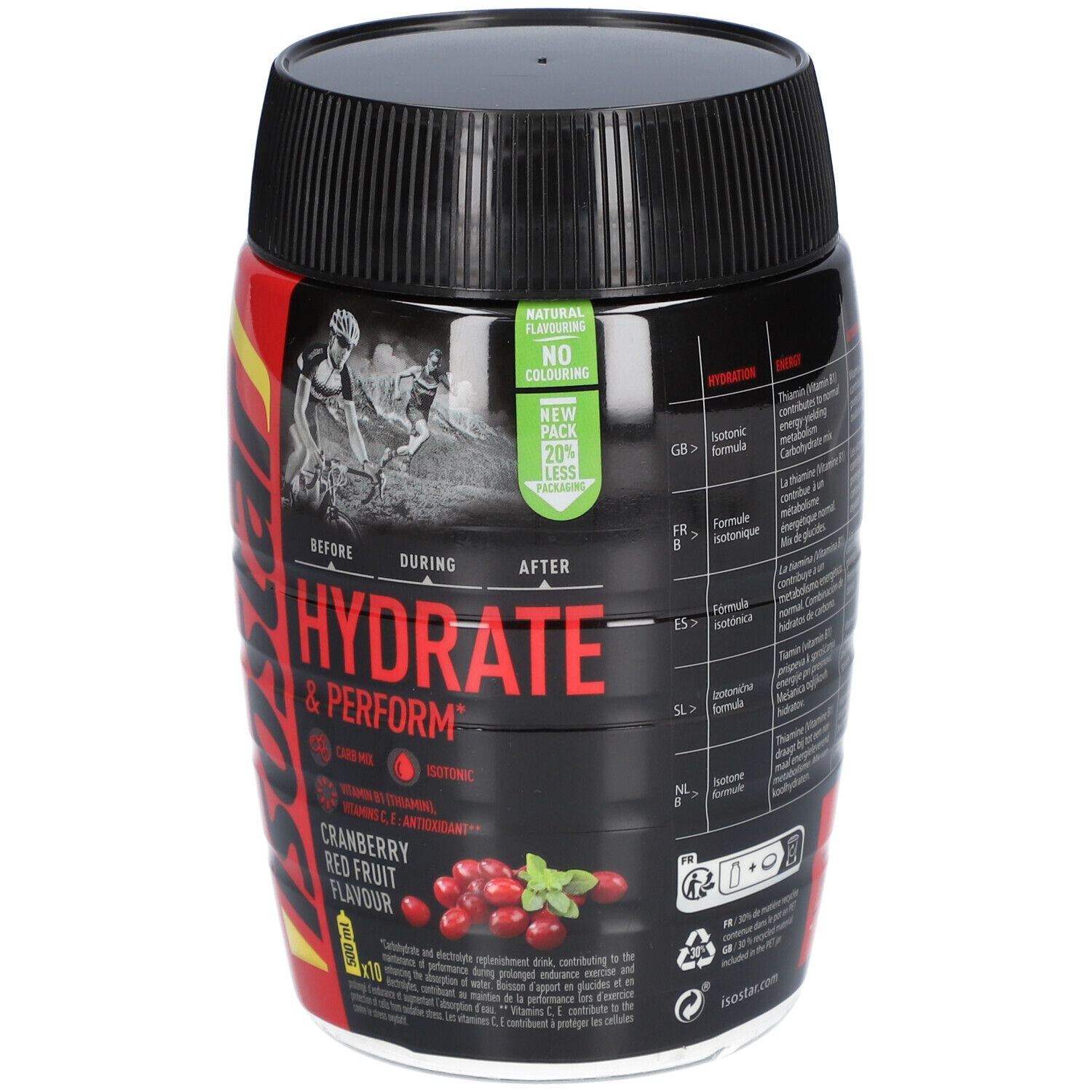 Isostar Hydrate & Perform Sport Drink Antioxidant Canneberge Fruits Rouges