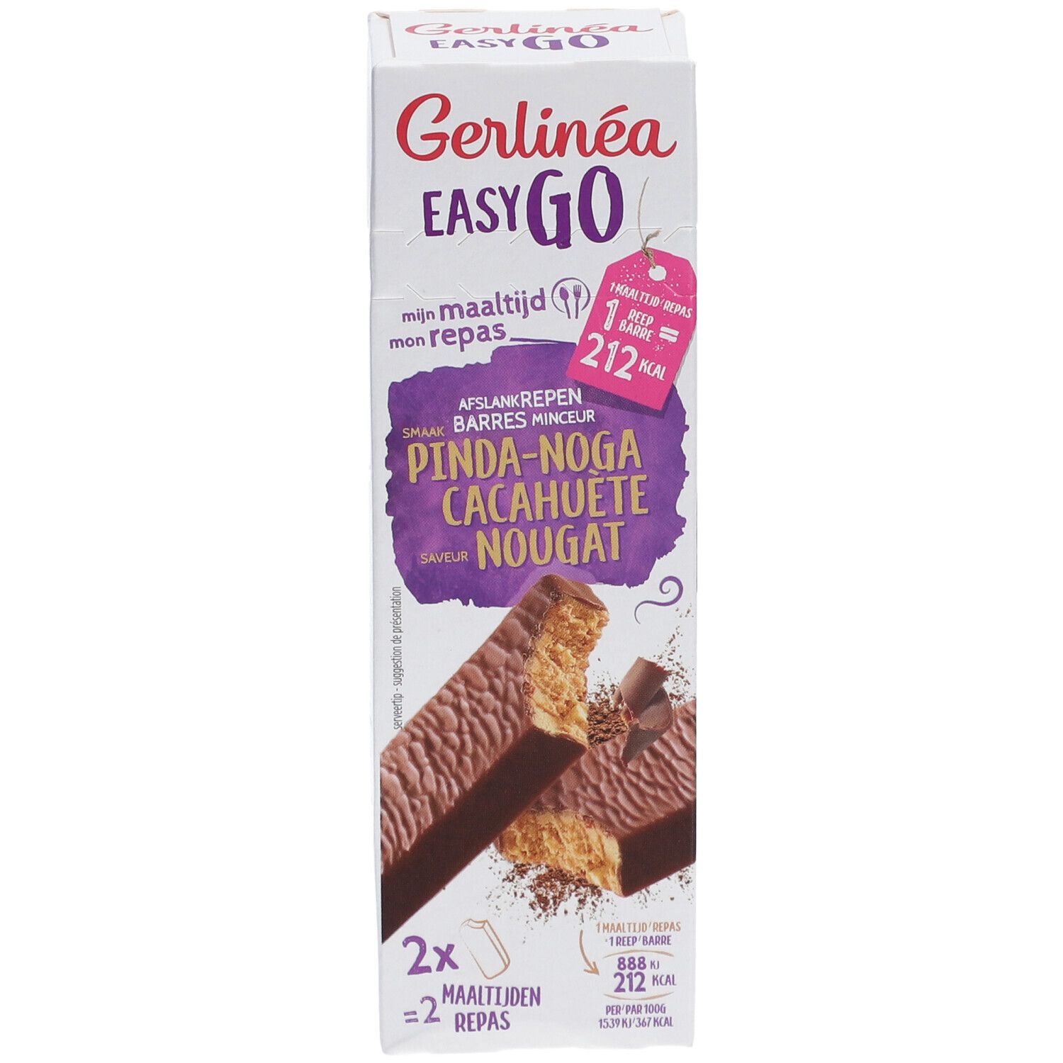 Gerlinéa Easy Go Barres Cacahuète-Nougat