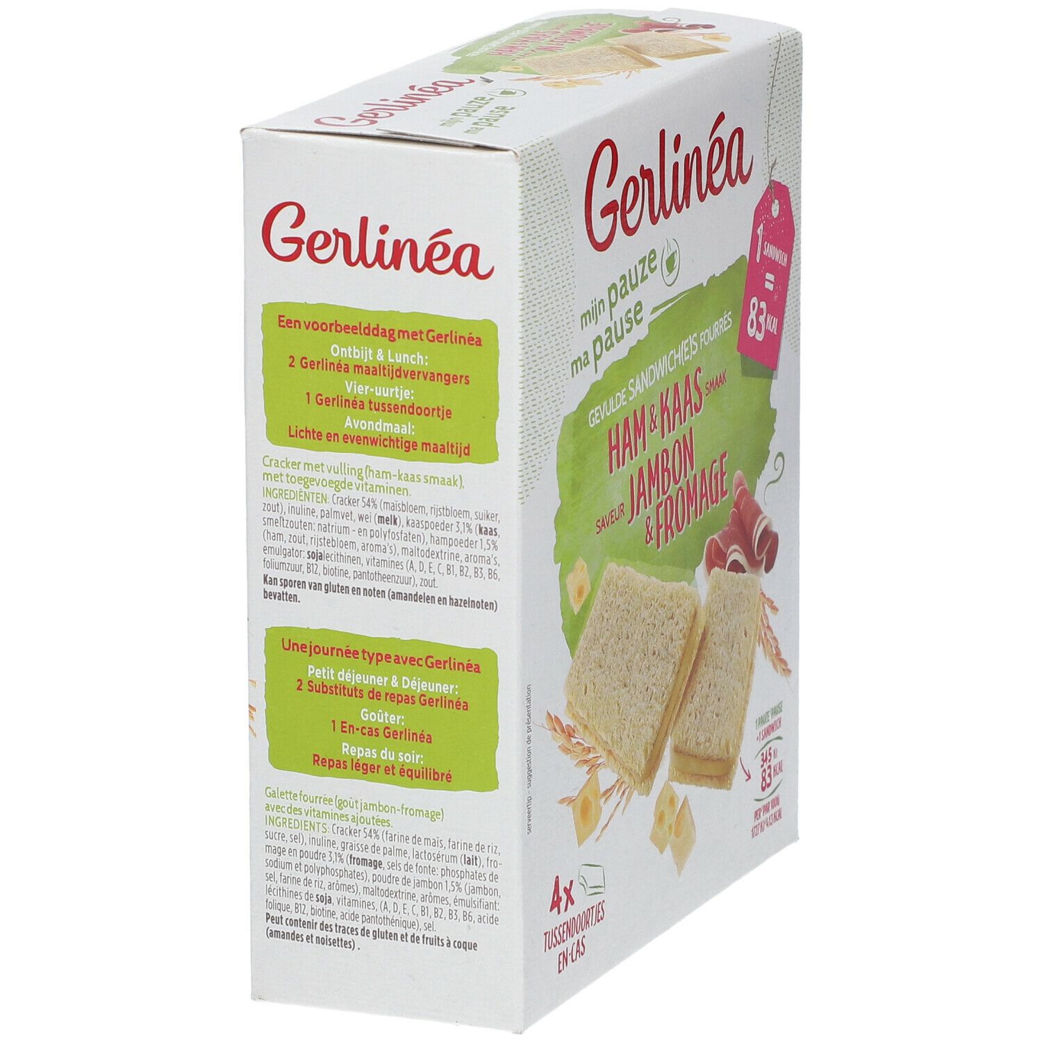 Gerlinéa Ma Pause Sandwichs Fourrés Jambon & Fromage