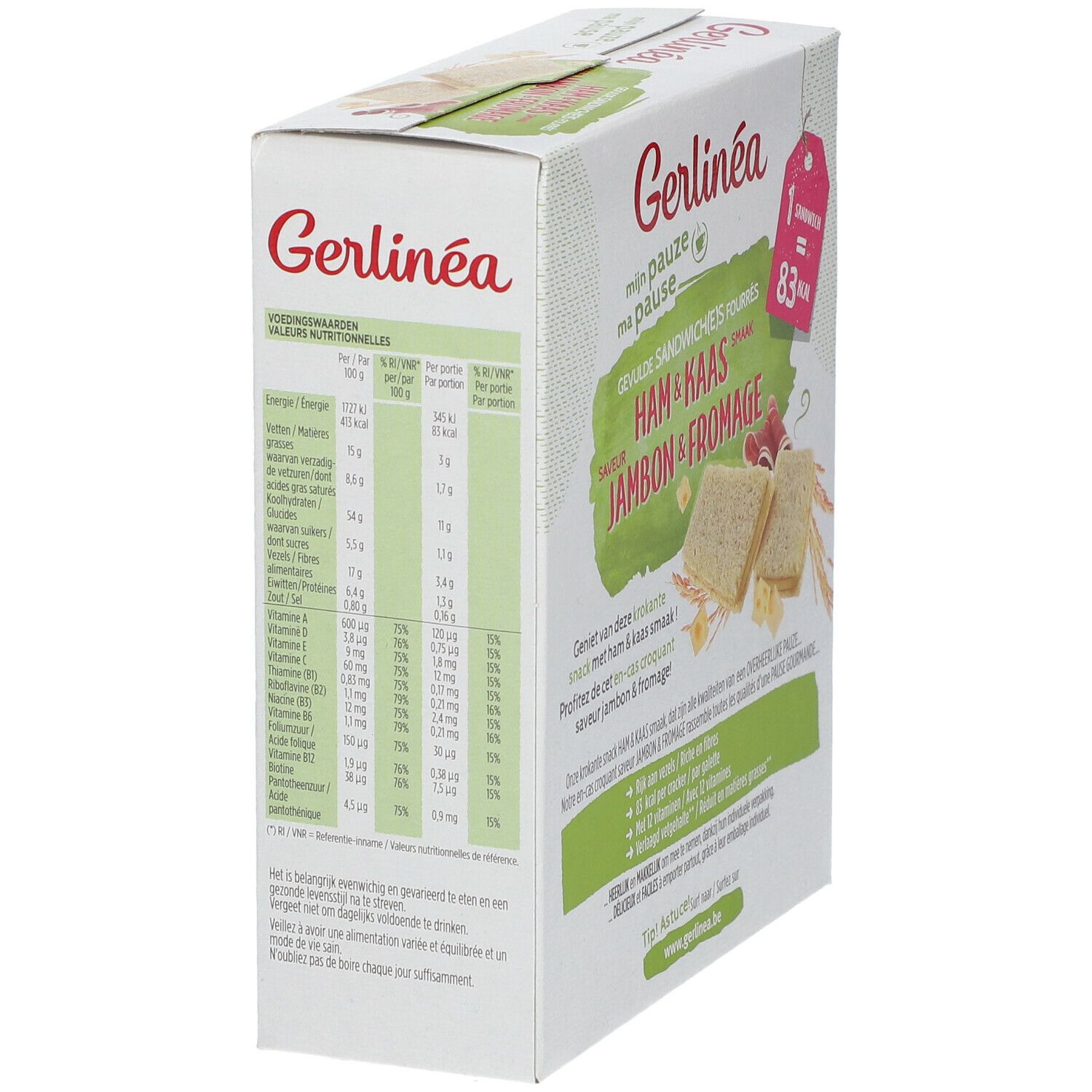 Gerlinéa Ma Pause Sandwichs Fourrés Jambon & Fromage