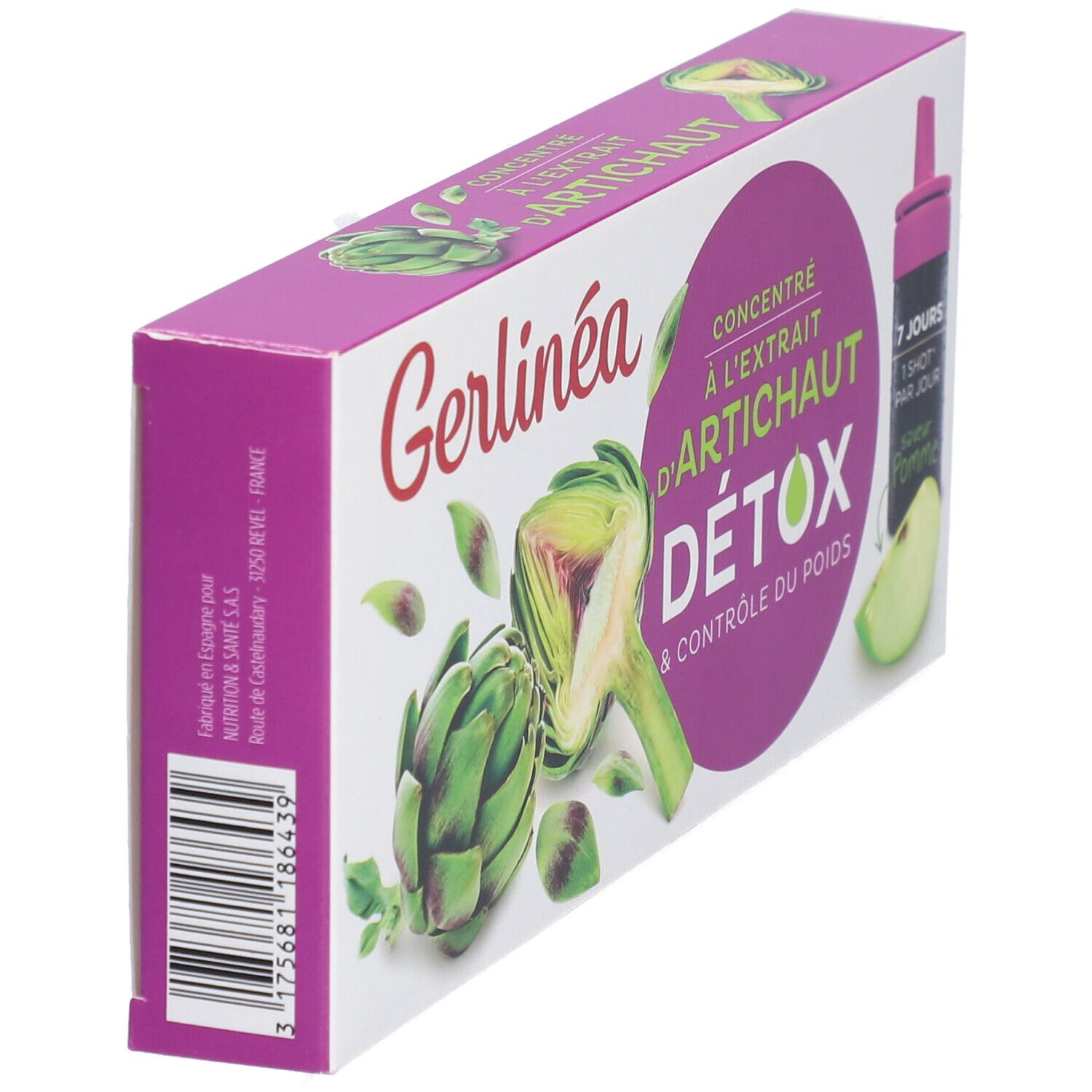 Gerlinéa Detox Shot Artichaut à Saveur Pomme