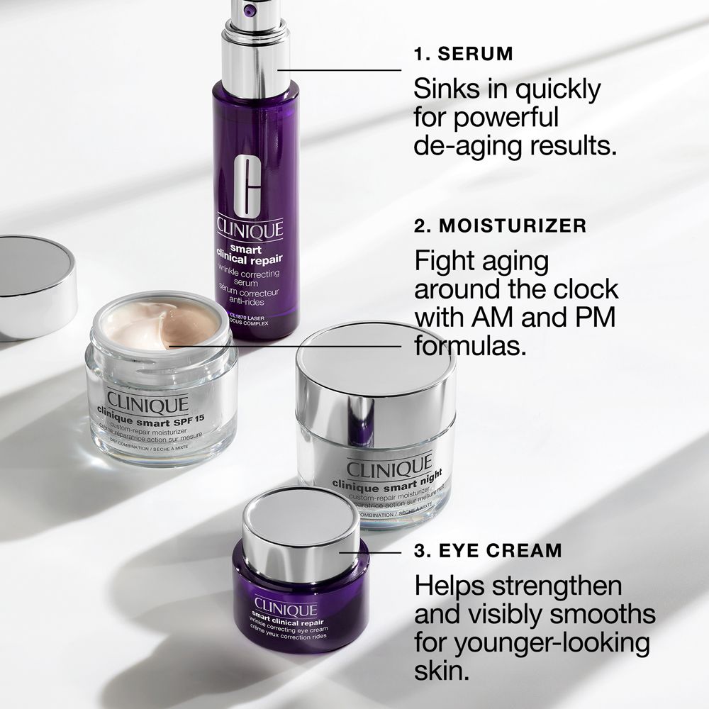 Clinique Smart Crème Réparatrice Action sur Mesure Nuit Peau Mixte à Grasse