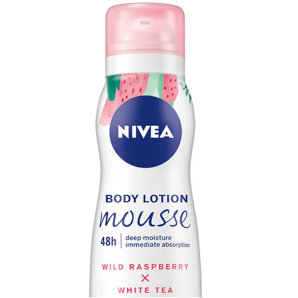 Nivea Body Mousse Wild Raspberry X White Tea Dry Skin