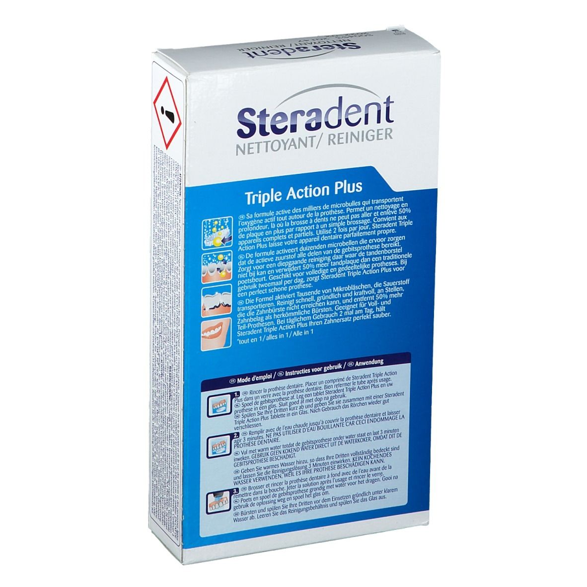 Steradent Triple Action Plus - Kunstgebitreiniger