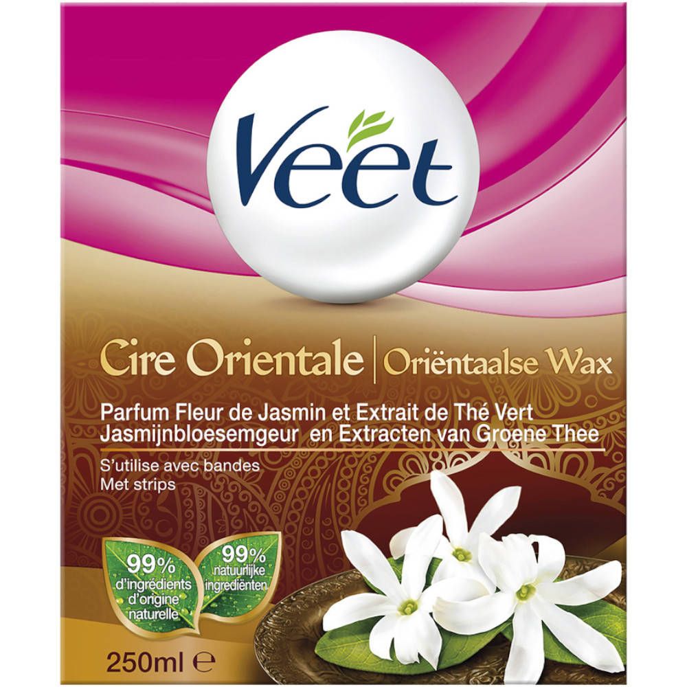 Veet Pot Afspoelbare Oriëntaalse Was - Jasmijnbloesemgeur en Extracten van Groene Thee