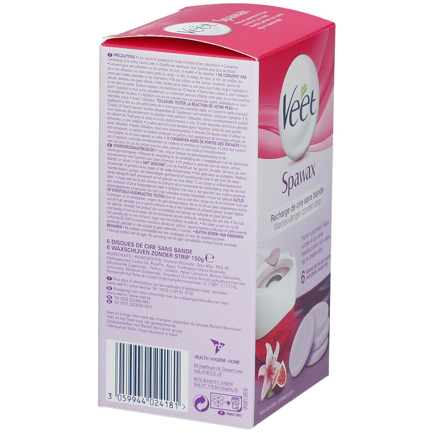 Veet Spawax Waxnavullingen Zonder Strip Zoete Vijg & Paarse Lelie