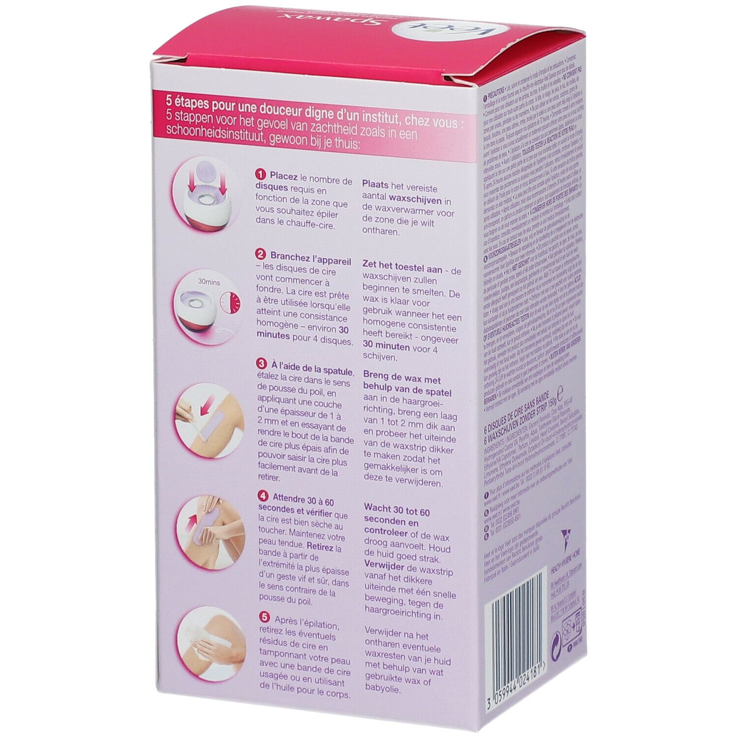 Veet Spawax Waxnavullingen Zonder Strip Zoete Vijg & Paarse Lelie