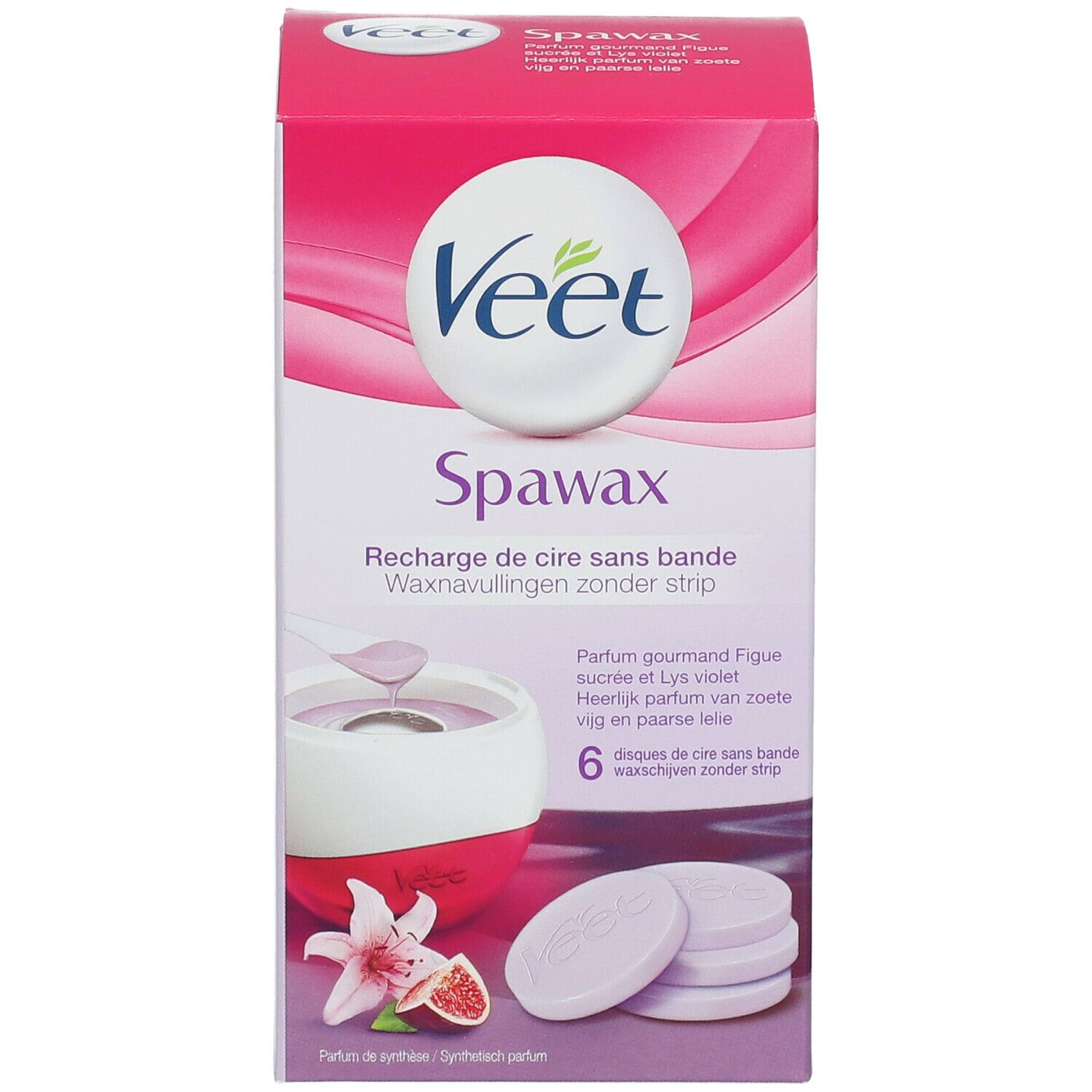 Veet Spawax Waxnavullingen Zonder Strip Zoete Vijg & Paarse Lelie