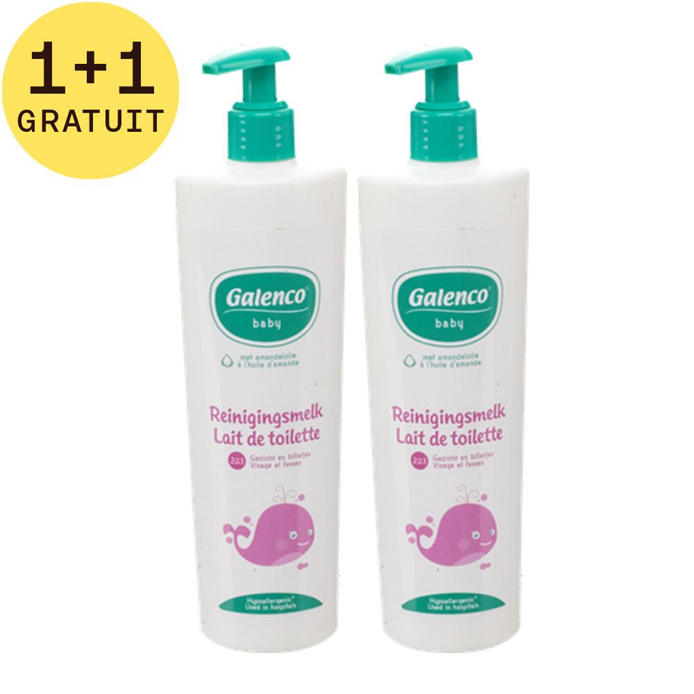 Galenco Bébé Lait de Toilette Adoucissant 2 en 1 - Visage et Fesses 1+1 GRATUIT