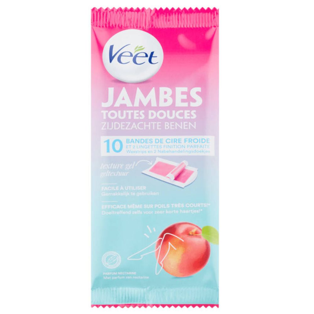 Veet Jambes Toutes Douces Bandes de Cire Froide Nectarine
