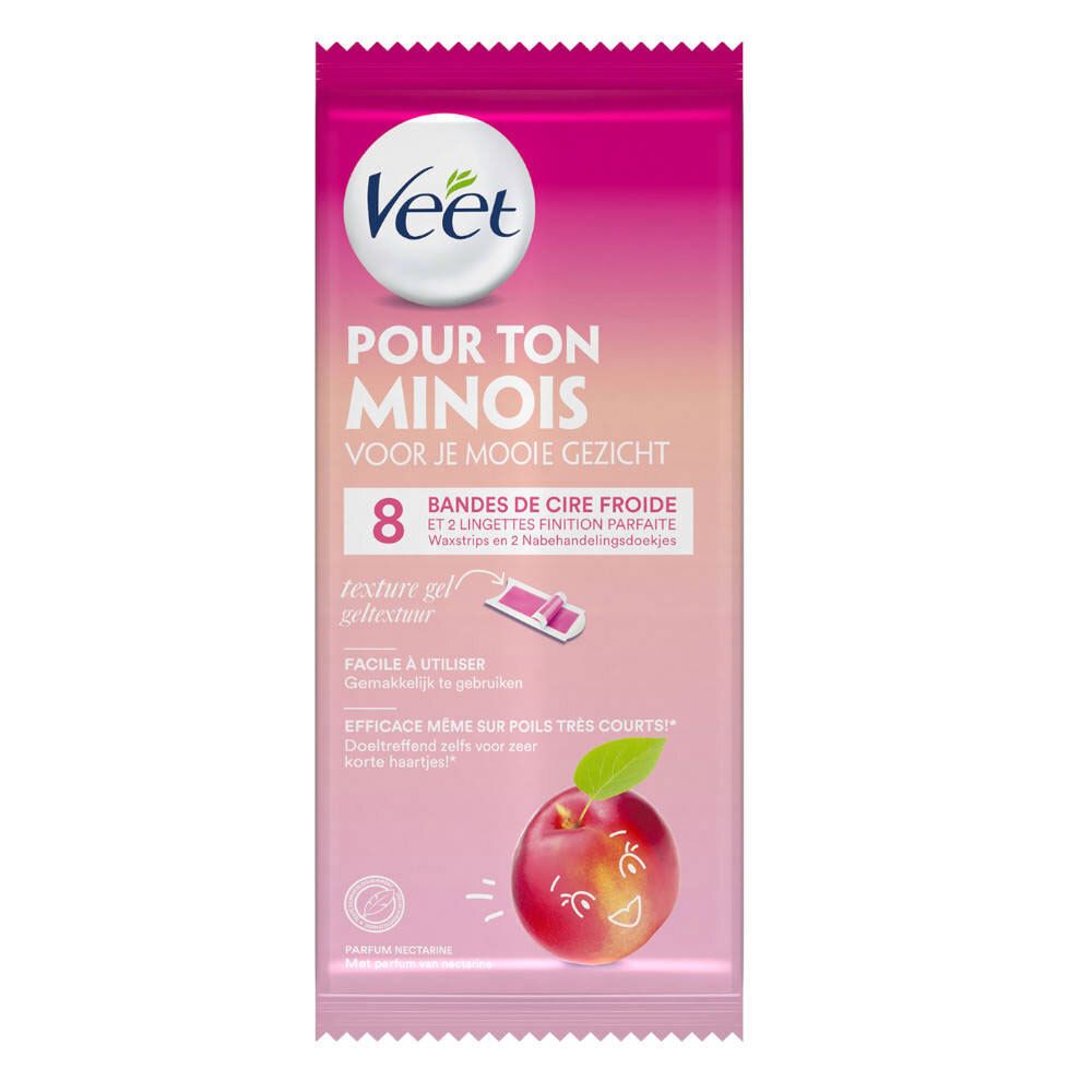 Veet Pour Ton Minois Bandes de Cire Froide Nectarine