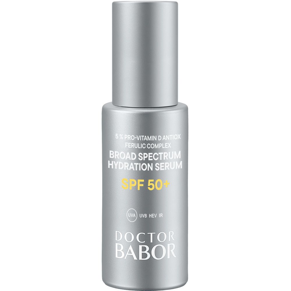 Gele verpakking. Tekst: SPF 50+, Doctor Babor.