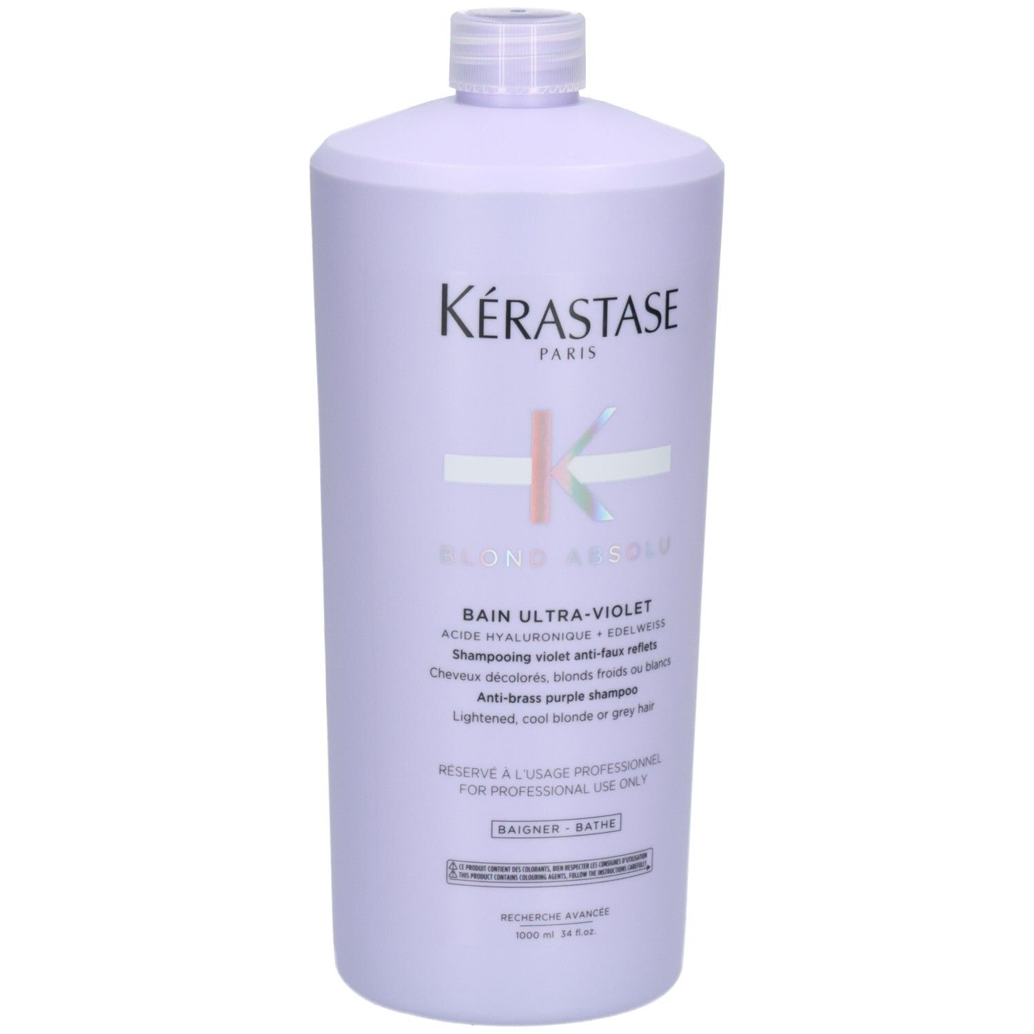 Shampoing Kérastase Blond Absolu Bain Ultra-Violet en flacon de 1000ml.
