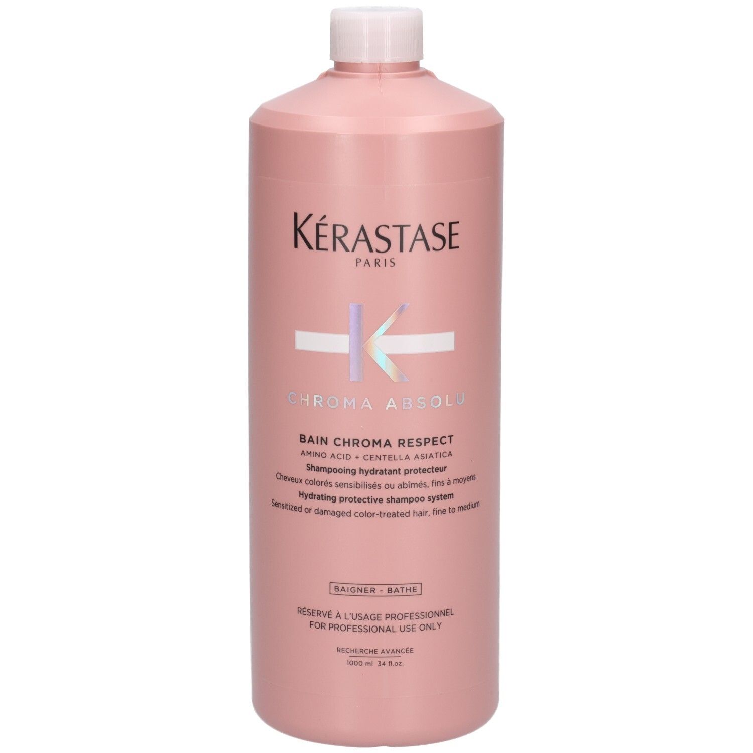 Kérastase Chroma Absolu Respect Shampoo, 1L fles. Hydraterende beschermende shampoo voor gekleurd haar.