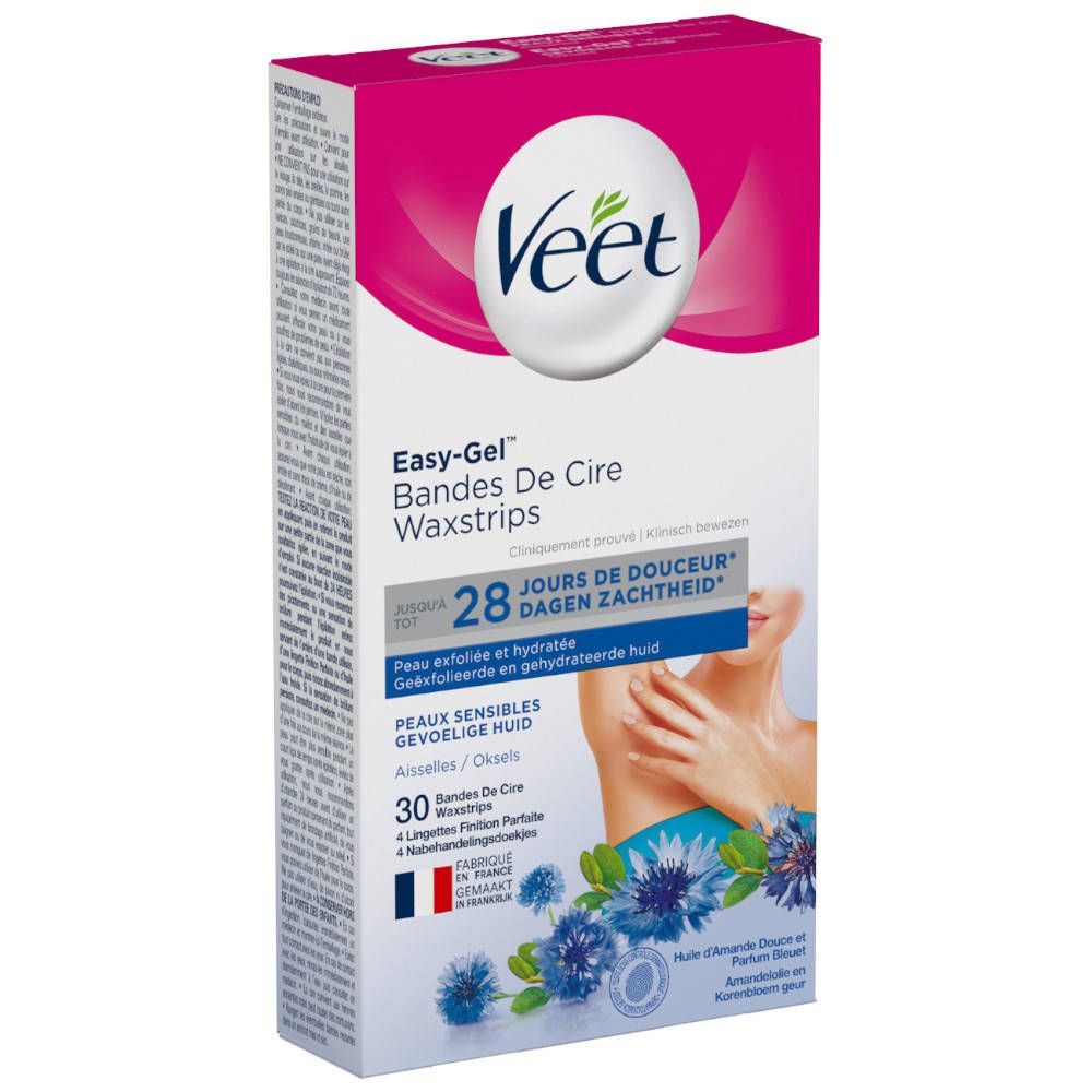 Veet Easy-Gel Bandes de Cire Aisselles - Peaux Sensibles