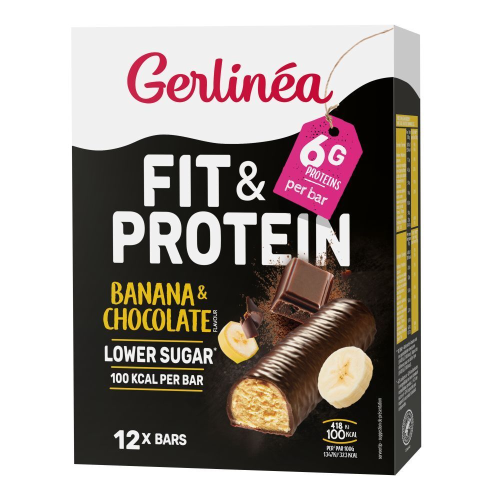 Gerlinéa Carb Reduced High Protein Barre Banana & Chocolat