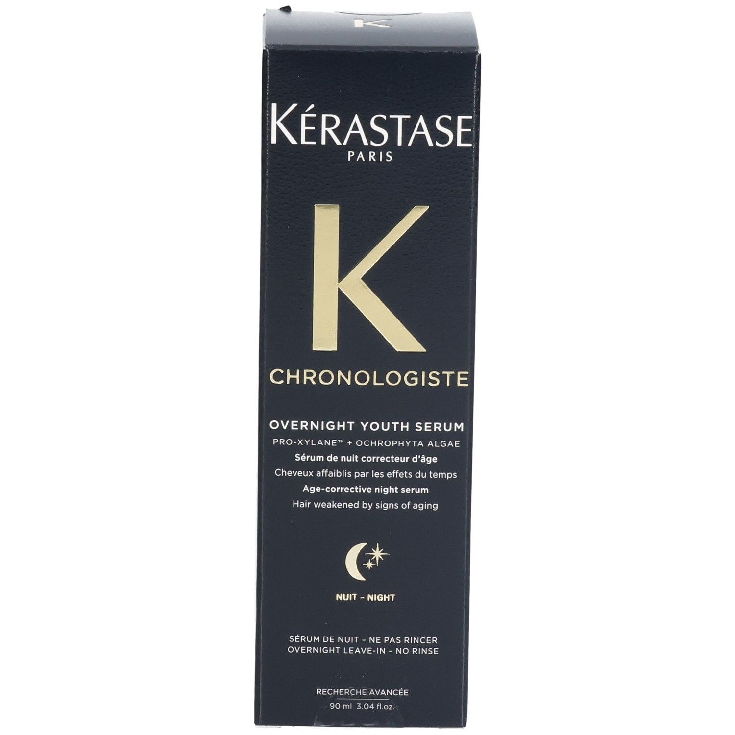 Kérastase Chronologiste Sérum de Nuit Youth: Voorkant van de doos met logo en productnaam.