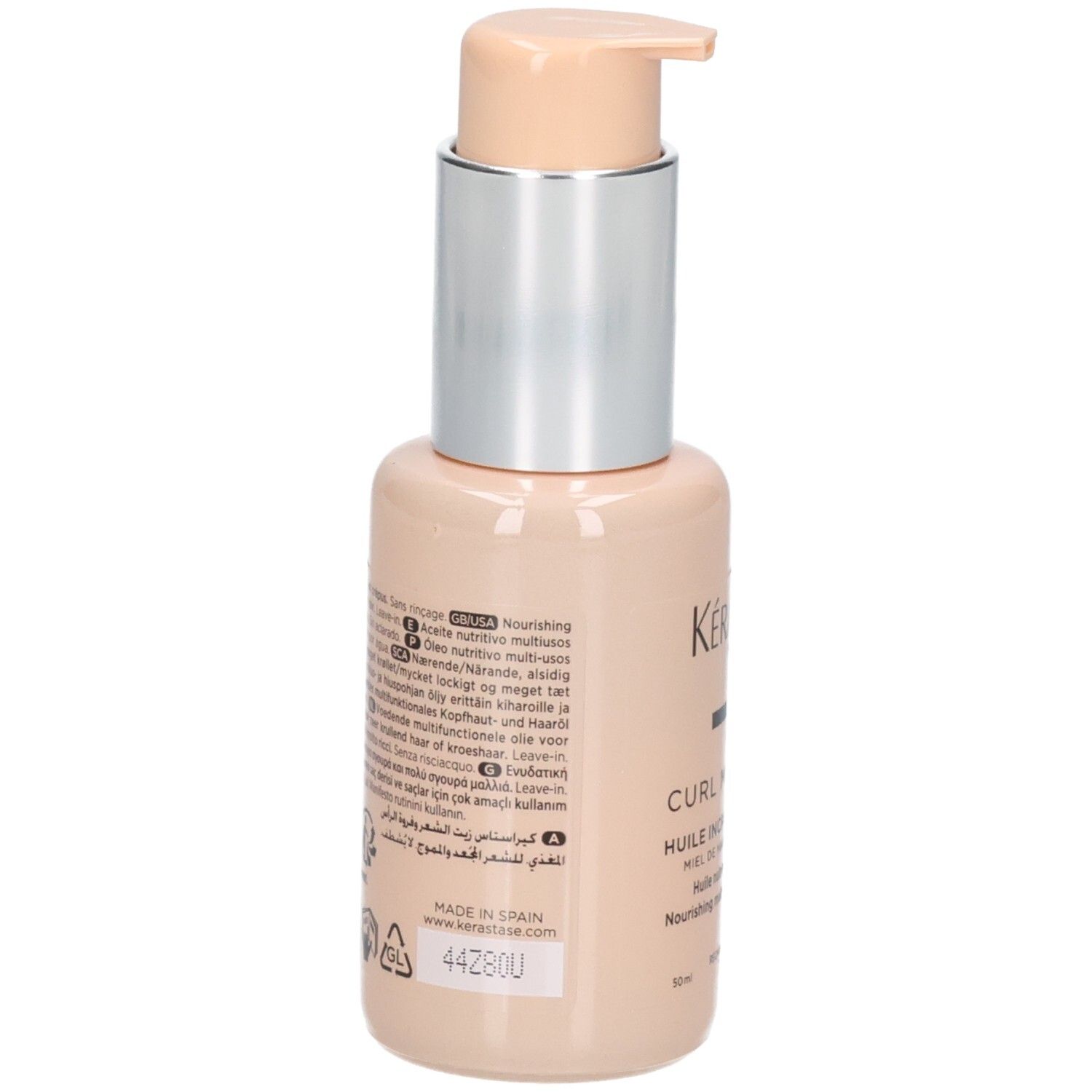 Kérastase Curl Manifesto Huile Sublime Repair, verso con istruzioni per l'uso.