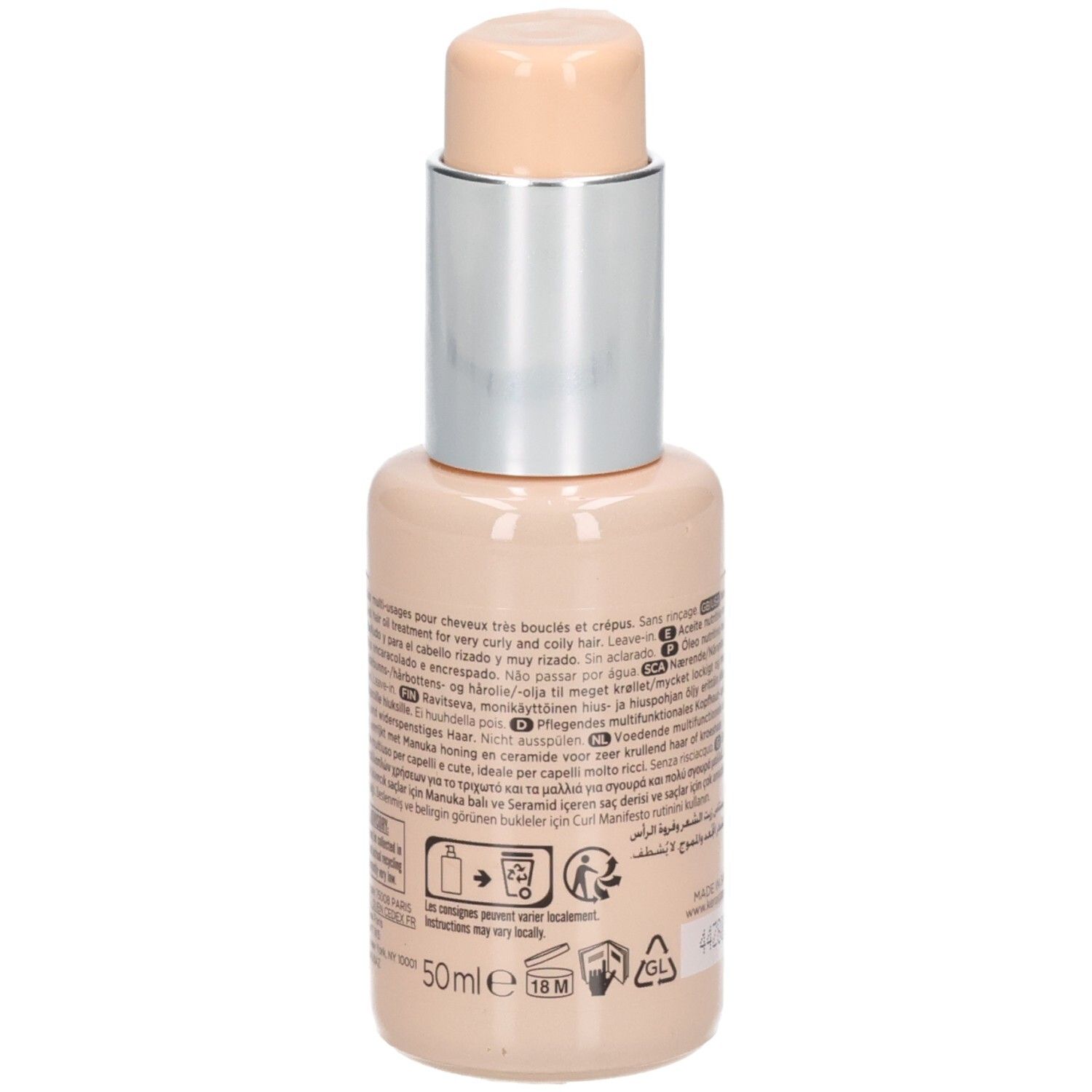 Kérastase Curl Manifesto Huile Sublime Repair, flacon avec pompe pulvérisatrice.